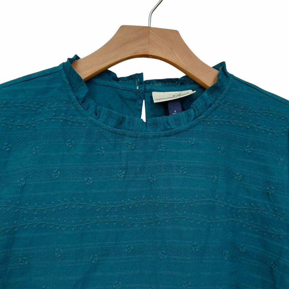 Universal Thread Mini Dress Womens Large Green Embroidered Short Sleeve Bohemian - Picture 3 of 13
